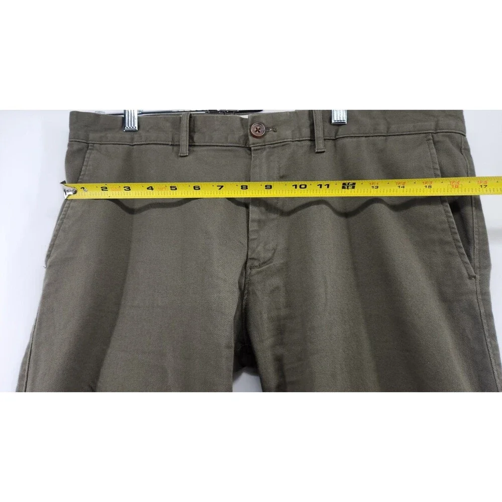 J.Crew Mens Size 34X30 Slim Fit Flex Olive Green Chino Pants‎ Cotton